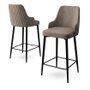 Hanah Home Taburetes de Bar Cappuccino y Negro, Marco Metal, Altura Asiento 73cm, Babyface, 45x105x43cm